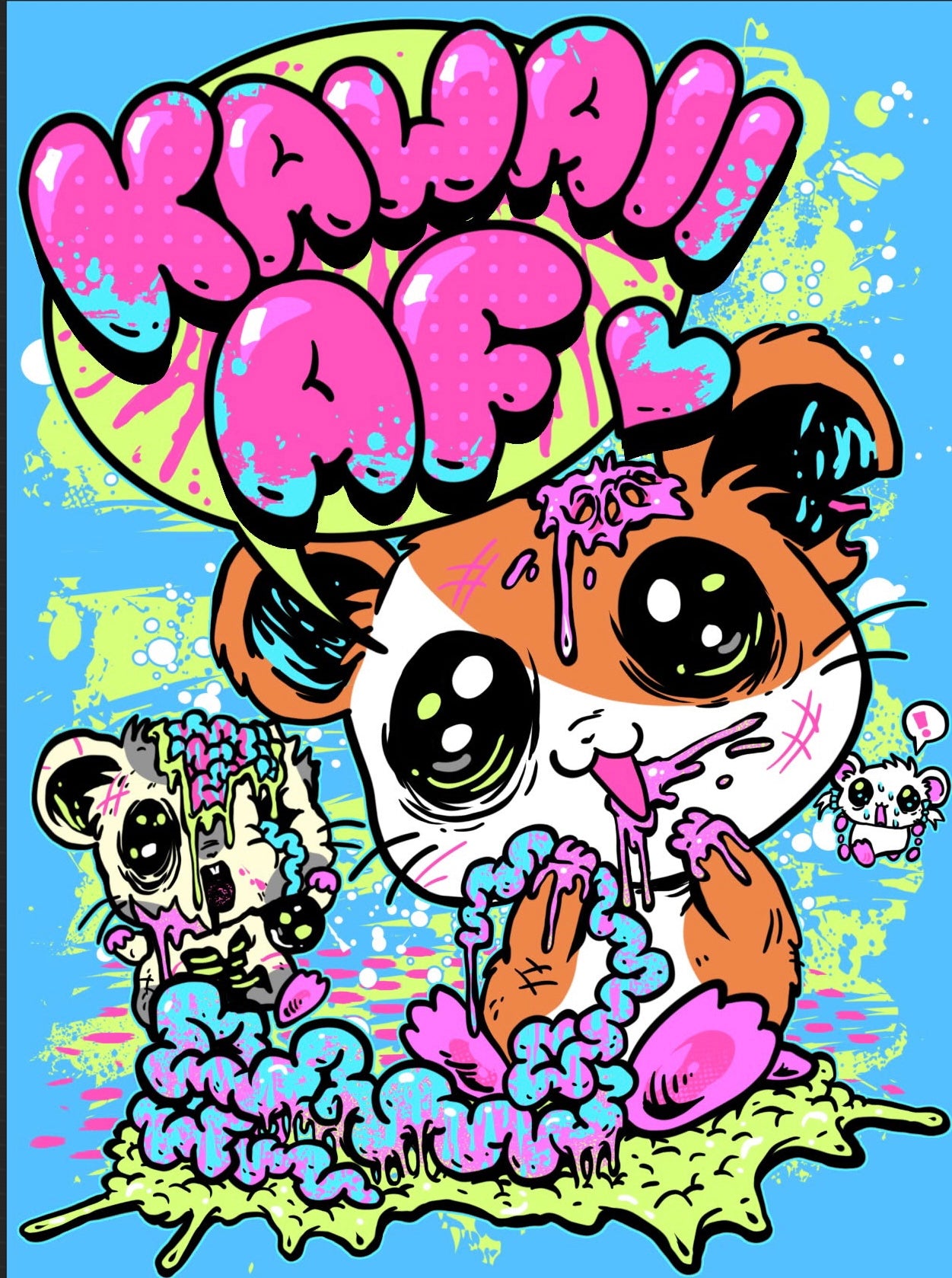 Kawaii AF Hamster Tee (Glow in the dark element)