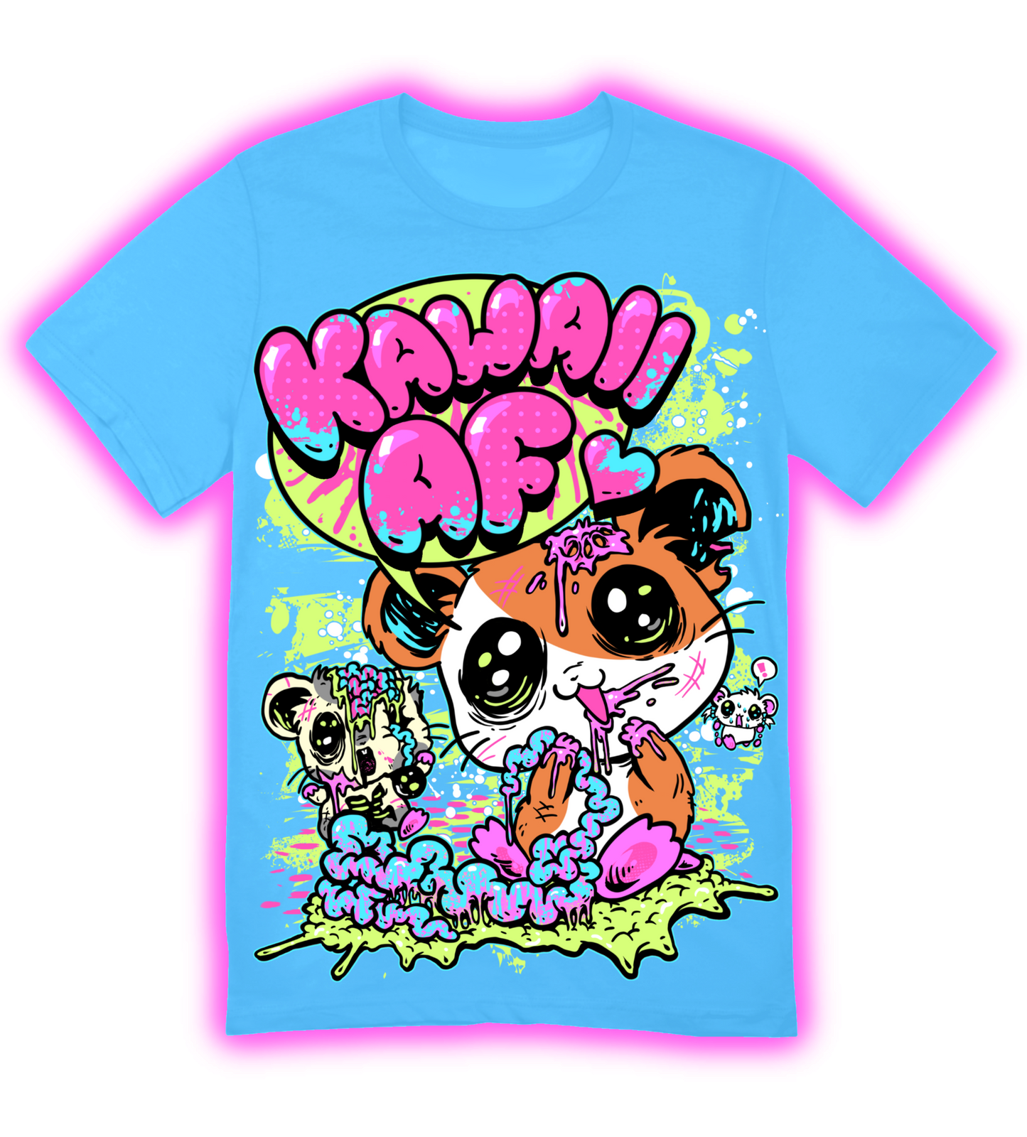 Kawaii AF Hamster Tee (Glow in the dark element)